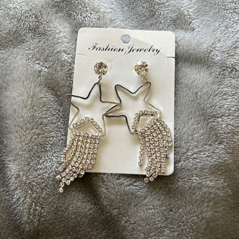 Crystal star earrings